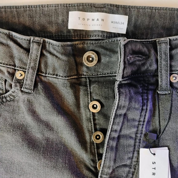Topman Gray Stretch Skinny Jeans - Picture 2 of 6